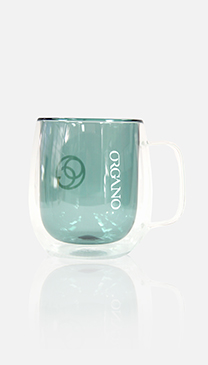 Organo Double Wall Glass Mug Green